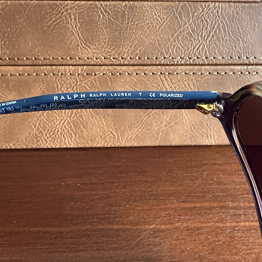 Ralph Lauren RA5196 Brown Gradient/Navy Bandana Cat-Eye Polarized Sunglasses - Picture 3 of 6